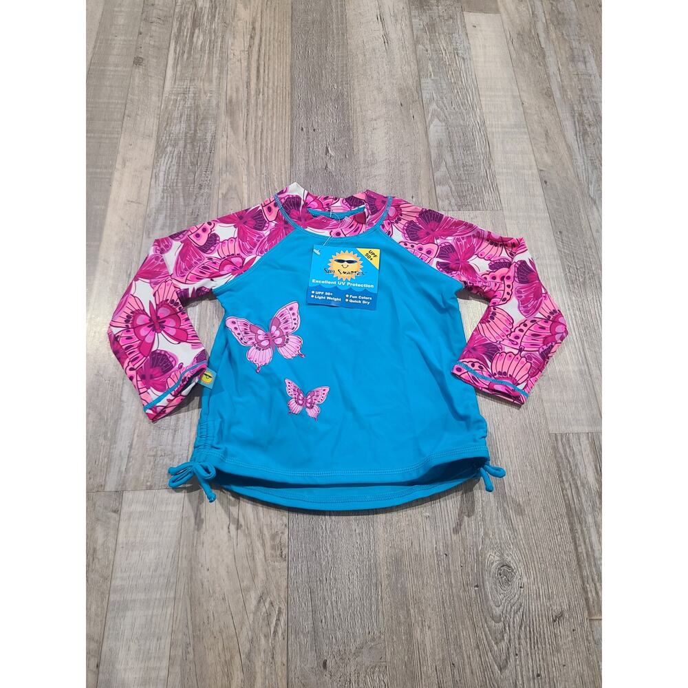 Sun smarties one step ahead 2t rashgaurd  long sleeve swim top new with tags